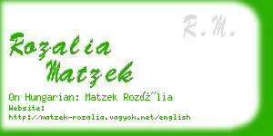 rozalia matzek business card